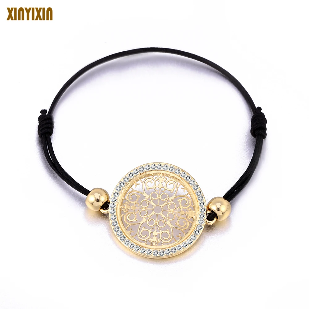 2018 Fashion Crystal Charm Bracelets For Women Gold Color Link Chain Cuff Bracelet Bangles Jewelry Valentines Day Party Jewelr | Украшения