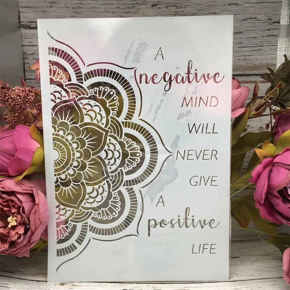 

A4 29cm 1/2 Circle Words DIY Layering Stencils Wall Painting Scrapbook Coloring Embossing Album Decorative Paper Card Template