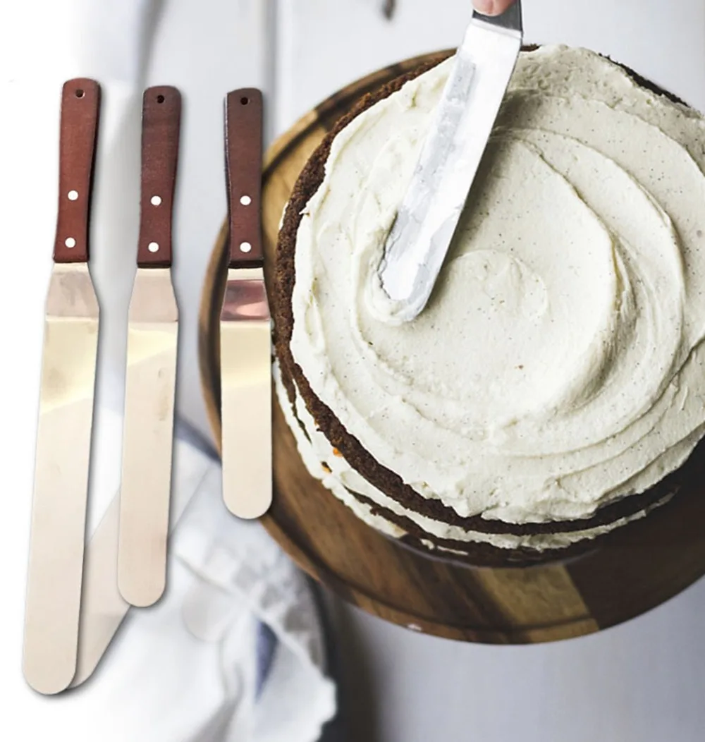 Kitchen Tools Stainless Steel Cake Spatula Butter Cream Icing Frosting Knife Smoother Pastry Cake Decoration kitchen accessories (7)