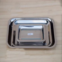 3 Pieces Per Set Thicker Stainless Steel Barbecue Dishes Creative Kitchen Accessories Rectangle Storage Tray Set