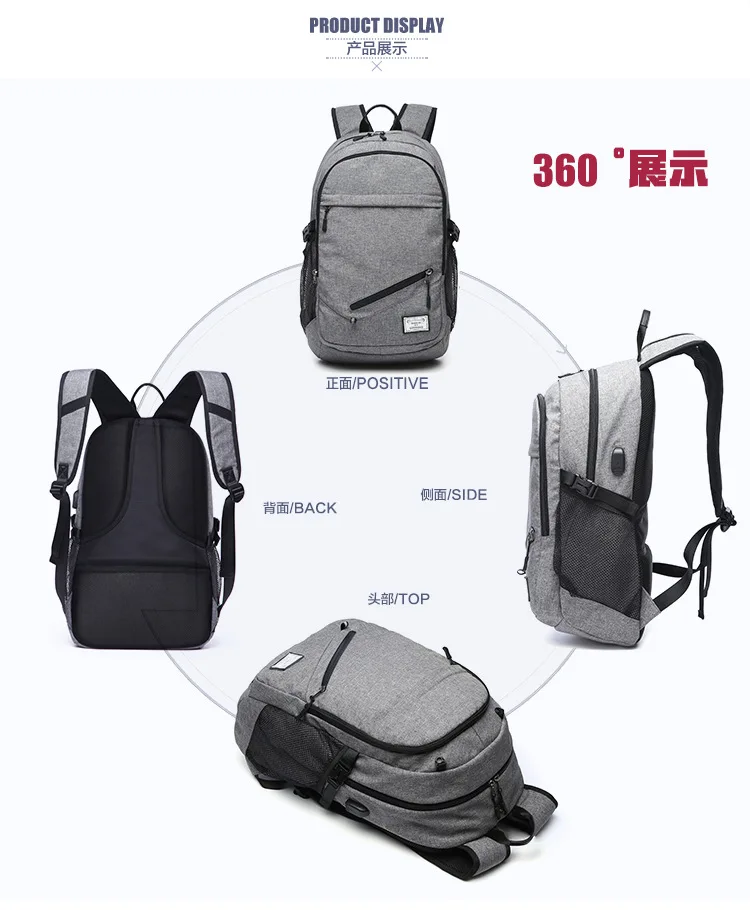 Многофункциональный баскетбольный рюкзак для мужчин с портом S, спортивная сумка, 15,6 дюймовый ноутбук с баскетбольной сеткой, usb порт для зарядки, мужская сумка