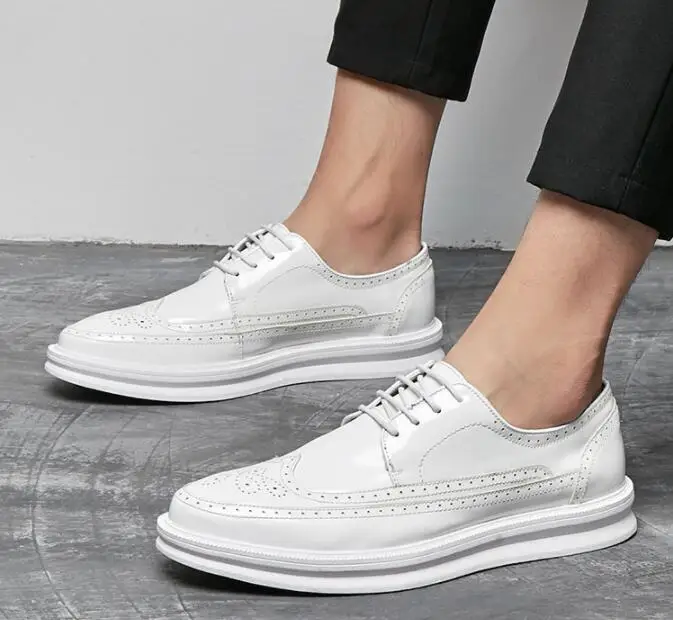 

MFU22 Autumn men's shoes Brock paint leather tide shoes Korean men's casual single shoes leather shoes men AVG4-1-AVG4-12