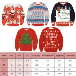 Новое поступление стильный унисекс Рождественский свитер для мужчин и женщин Санта Рождество новинка некрасиво теплый свитер Женский