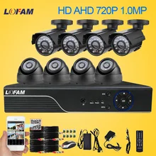 Lofam 8CH 1080N HDMI 1080 P DVR 720 P 1.0MP Крытый видеокамера охранной системы Системы 8-канальная система AHD CCTV DVR Kit 8 CH комплект