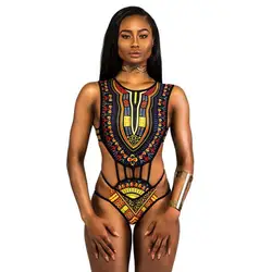 Одна деталь в африканском стиле Для женщин Монокини костюм Этническая Цветок Цвет мягкий бюстгальтер летом Африке Стиль пляжная одежда