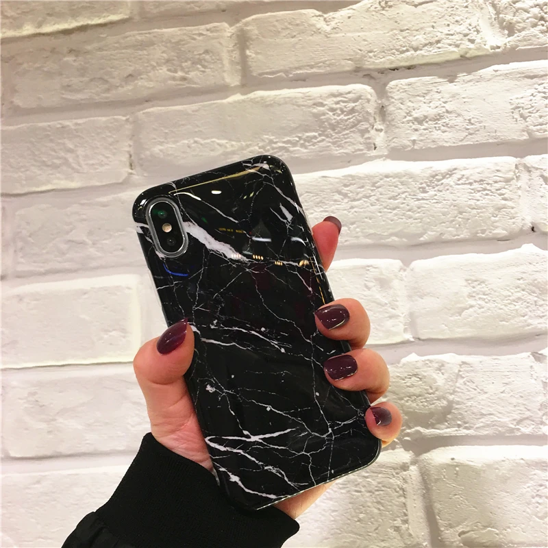 Роскошный Мраморный чехол для телефона iPhone 7 XR 6 6S 8 Plus 11 Pro XS MAX оболочка Чехлы