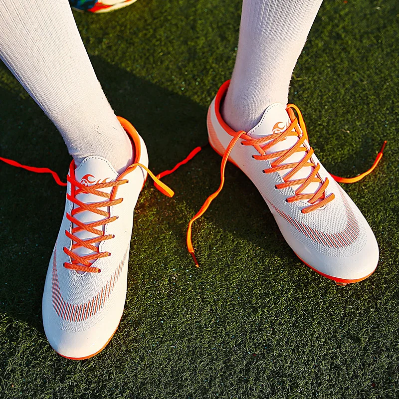 Мужские оригинальные футбольные бутсы с высокой лодыжкой, дешевые футбольные кроссовки для помещений, Студенческая качественная Брендовая обувь для тренировок для женщин