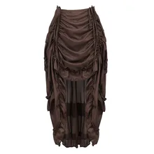 Женская юбка в стиле стимпанк, винтажная готическая юбка с оборками, Пиратская юбка размера плюс, костюм пирата, разные цвета, высокая низкая танцевальная одежда