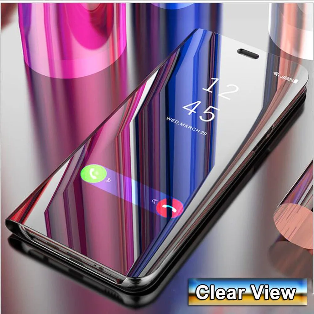 Mirror Smart View Plating Flip Stand Case Cover For Xiaomi Redmi 4X Note 5A 5 Clear Hard Capa For Xiaomi Mi Note 3 Mi 6 Redmi 53