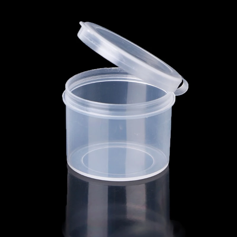 Round Clear Plastic Containers Beads Crafts Jewelry Display Storage