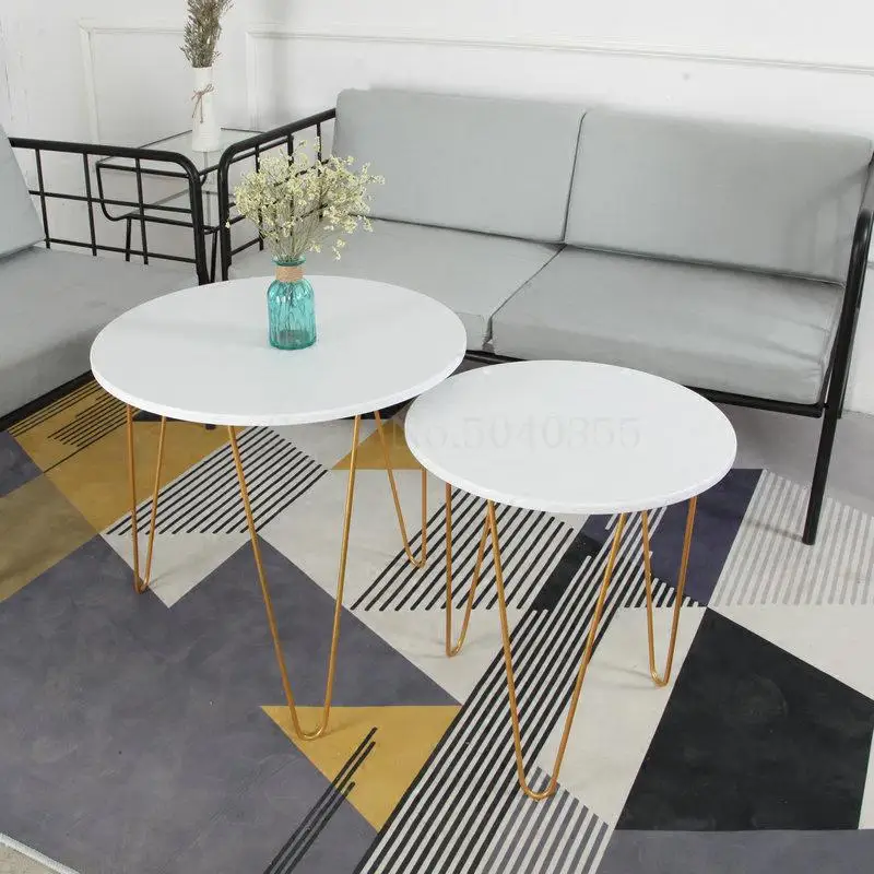 

Balcony small round table wrought iron mini simple modern reception coffee table sofa side a few Nordic minimalist