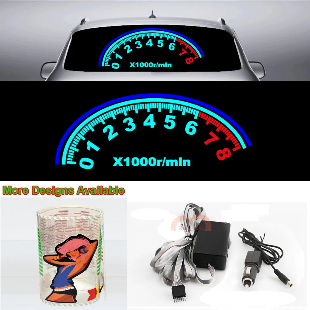 

Speedometer Music Rhythm Strips Flash Light Car Sticker Sound Activated Equalizer 80cm*30cm 31.5*11.8in