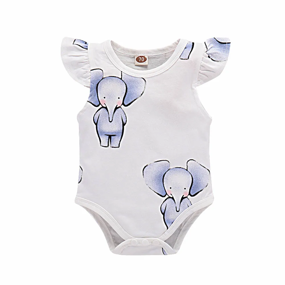 Summer Baby Jumpsuits Sleeveless Newborn Infant Jumpsuits Elephant