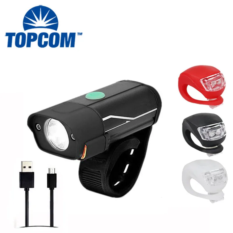 TopCom USB Перезаряжаемые велосипед света набор передний и задний свет на открытом воздухе велосипед установить Светодиодные Габаритные воды-