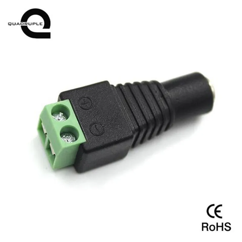 Quadruple 5Pcs/lot DC Female Adapter Plug Connector for LED Strip SMD 5050 2835 3528 Monochromatic Led Strips CCTV Cameras | Обустройство