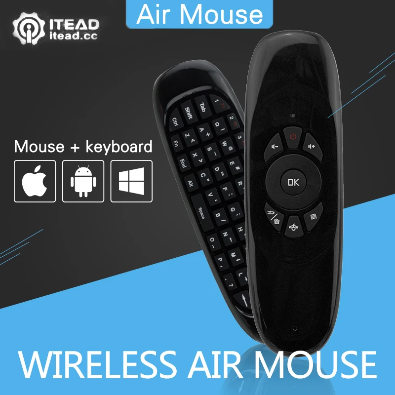 Itead Fly Air Mouse C120 2.4GHz Wireless Remote Control T10 with 3D Gyro Motion Gyroscope Mini Keyboard For PC Android TV Box |