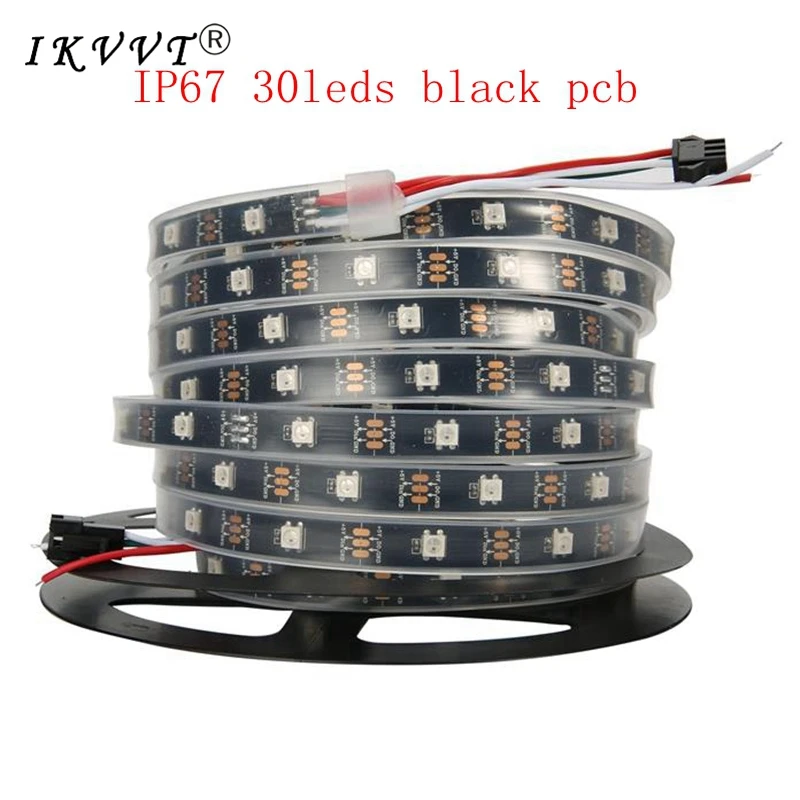 

WS2812B DC5V waterproof LED Pixel Strip light 1m/4m/5m 2812 IC Built-in individually addressable RGB tape lamp 30/60/144 leds/m