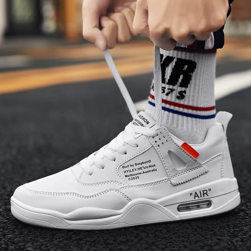 

Bjakin Light Men Sport Shoes White Lace Up Low-Cut Men Cushion Running Shoes 2019 Trainers Comfort Sneakers Unisex 35-44 Size