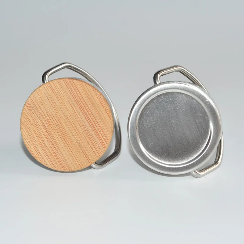 Stainless Steel Water Bottle Cap Replacement Natural Bamboo Lid Accessory Standard Mouth