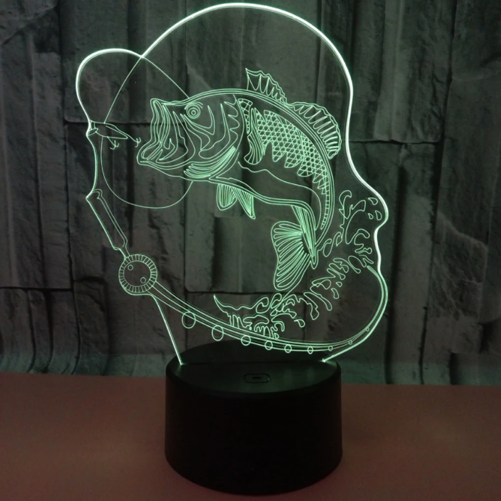 Carp Touch Table lamp 7 Colors Changing Desk Lamp 3D Novelty Led Night Light LED Drop Ship New Year Gift | Лампы и освещение