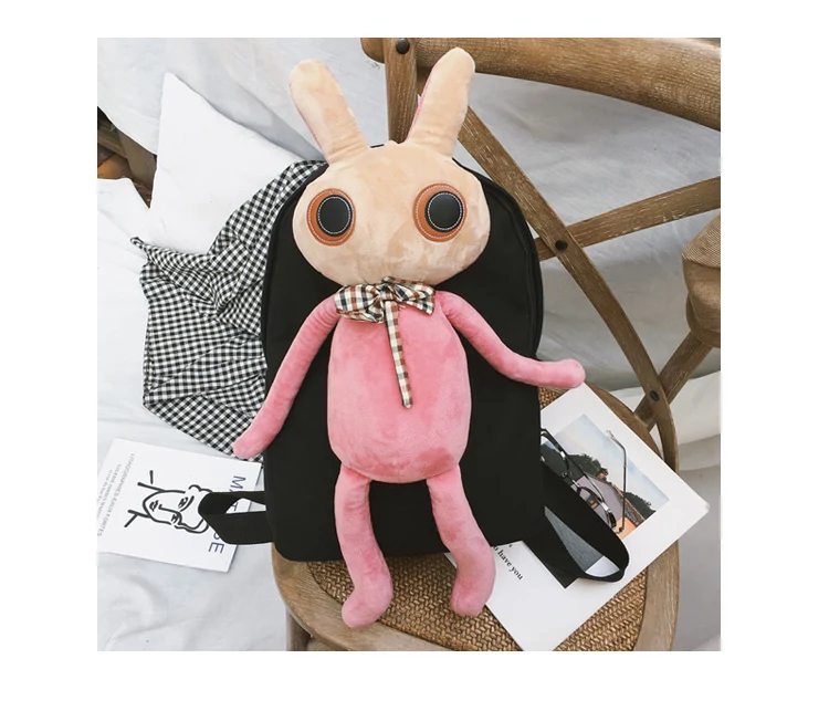 Menghuo Rabbit Canvas Backpack for Women Cute Funny Backpacks for Teenager Girls Lolita Bag Kawaii Backpack Mochilas femininas_34_12