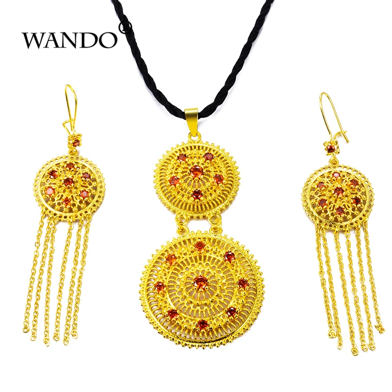 WANDO золото цвет медный шар ожерелье для женщин/девочек Классические цепи украшения Африки арабский Эфиопский свадебные подарки N8