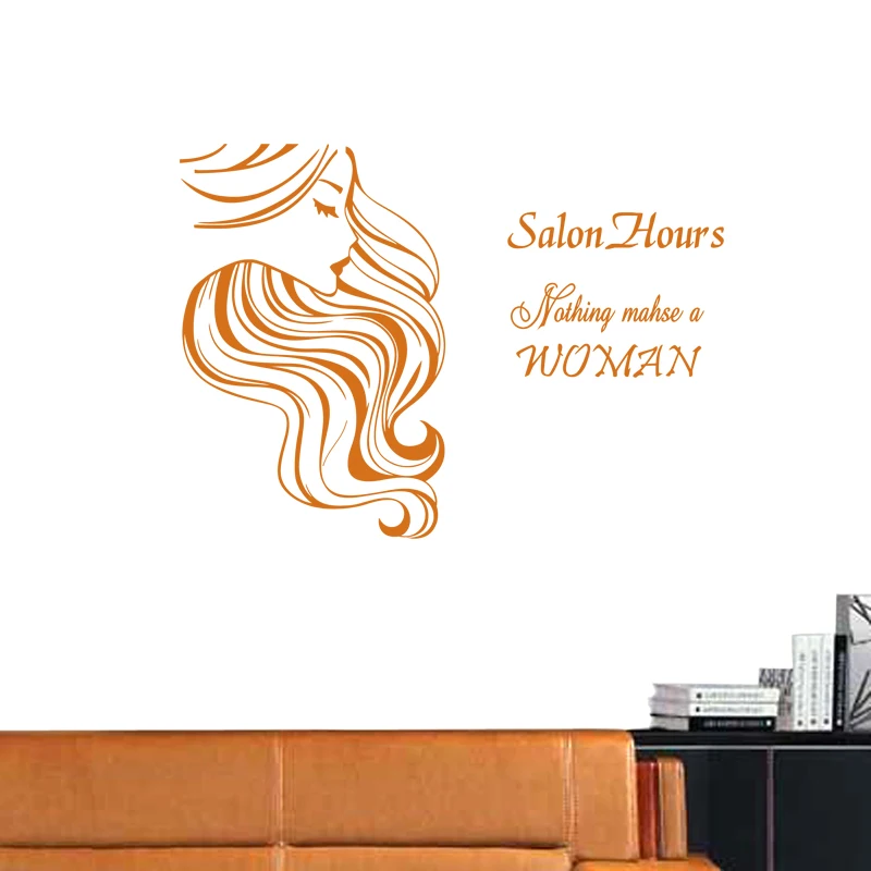 Hair Salon Sticker Beauty Salon Sex Girl Decal Haircut Posters Vinyl Wall Art Decals Decor Windows Decoration Mural M035