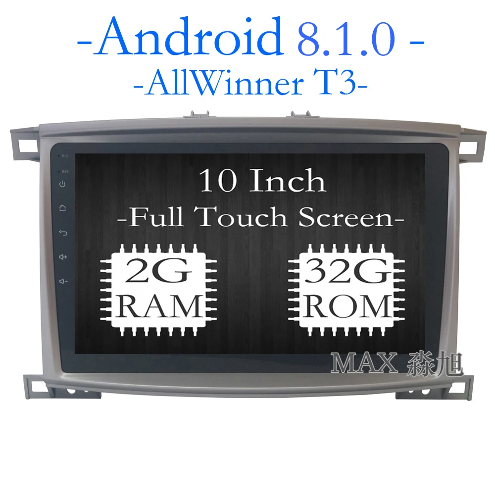 MAX Android 8.1.0 автомобильный dvd-плеер для Toyota LC 100 Land Cruiser 2003 2004 2005 2006 2007 GPS навигационная
