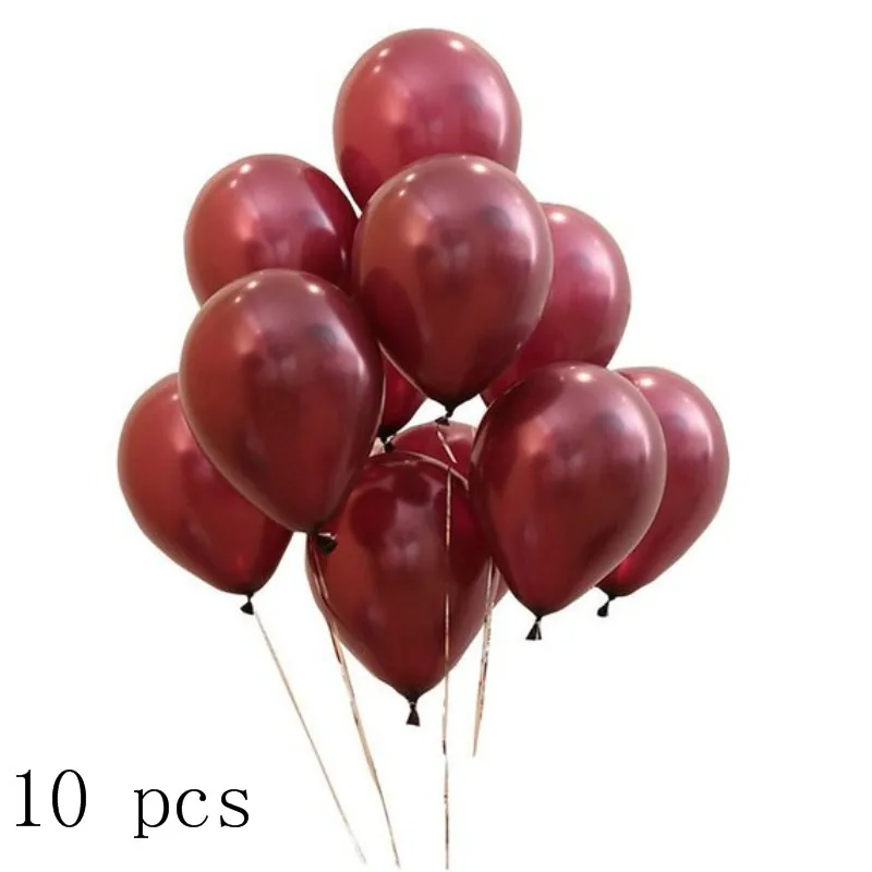 10 шт./лот воздушные шары с конфетти цвета розовое золото 10 дюймов красное вино латексный шар свадебное украшение с днем рождения принадлежности для вечеринки воздушный шар - Цвет: 10pcs wine red