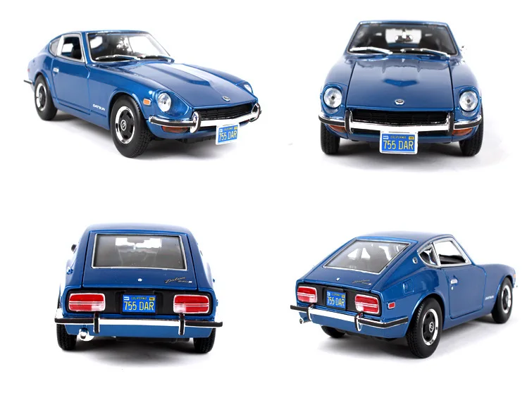 1:18 Модель спортивного автомобиля из сплава для Nissan Datsun 240Z с управлением рулевого колеса переднего колеса с оригинальной коробкой