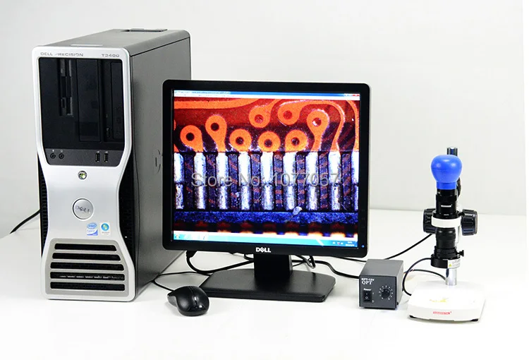 

Best Sale,2.0M/30X-50X Mono Digital Zoom video Microscope lens + Stand +USB2.0 camera + LED ringlight, electronics microscope
