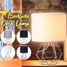 Декоративная ретро геометрическая настольная лампа барабан абажур прикроватный Домашний Светильник ing светильник для спальни гостиной Кабинета лампа