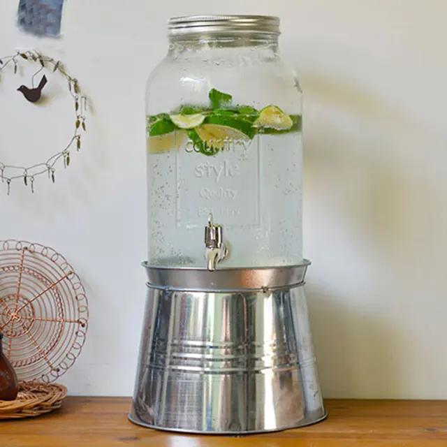 ice bucket glass jar summer bar home beverage server rooster large mason jar size