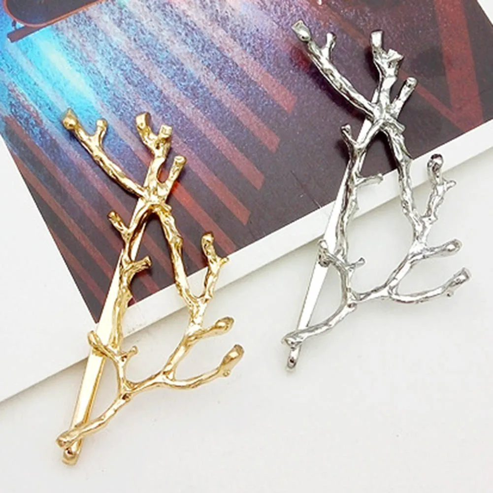 

Boho Style Gold Sliver Color Plating Branch Hair Clip Barrettes Girls Women Lovely Hair Accessary Gift Hairpin