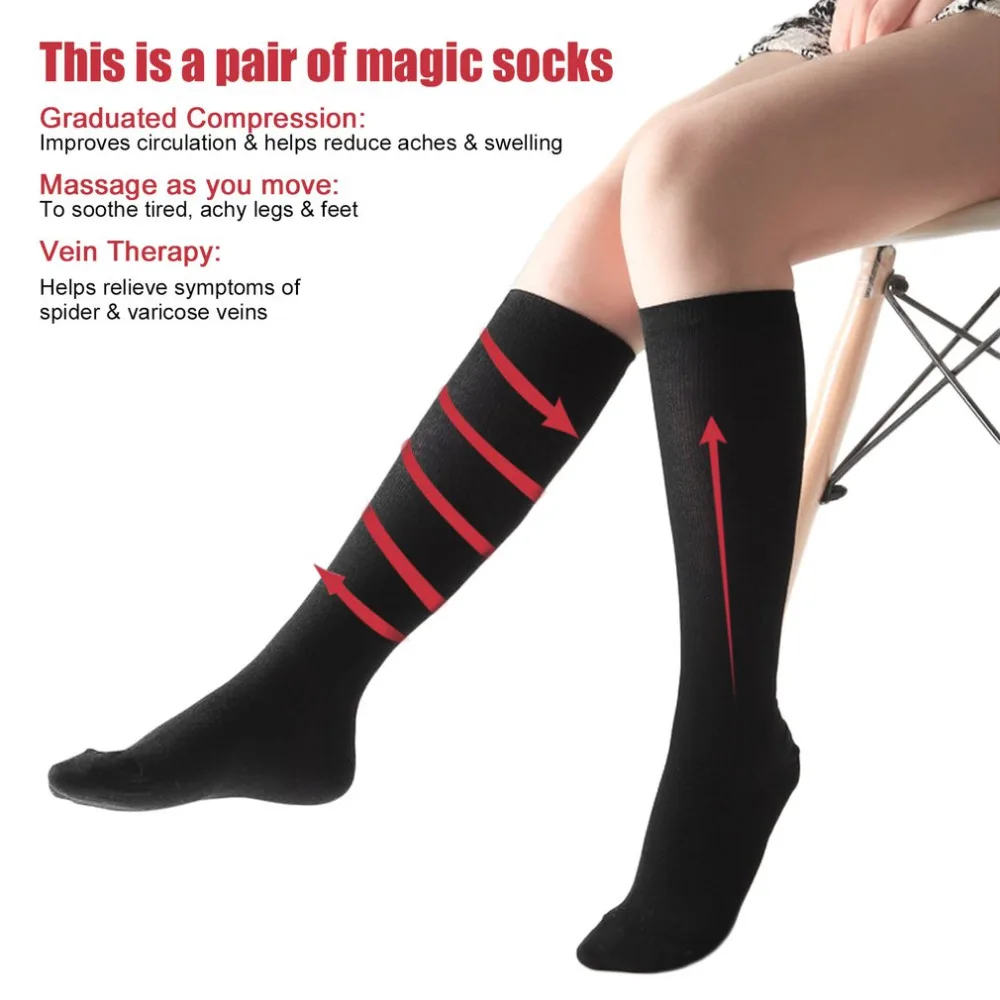 

Men Women Comfortable Stockings Slim Fit Relief Soft Unisex Miracle Copper Anti-Fatigue Compression Stocking Shaping Stocking