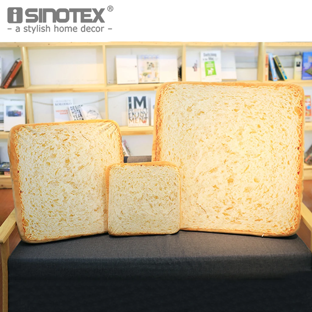 

Creative Toasted Bread Cushion 40/60/80cm Bakery Home Decoration Plush Toy Cute Soft Bread Pillow Kids Christmas Gift Cat Mat