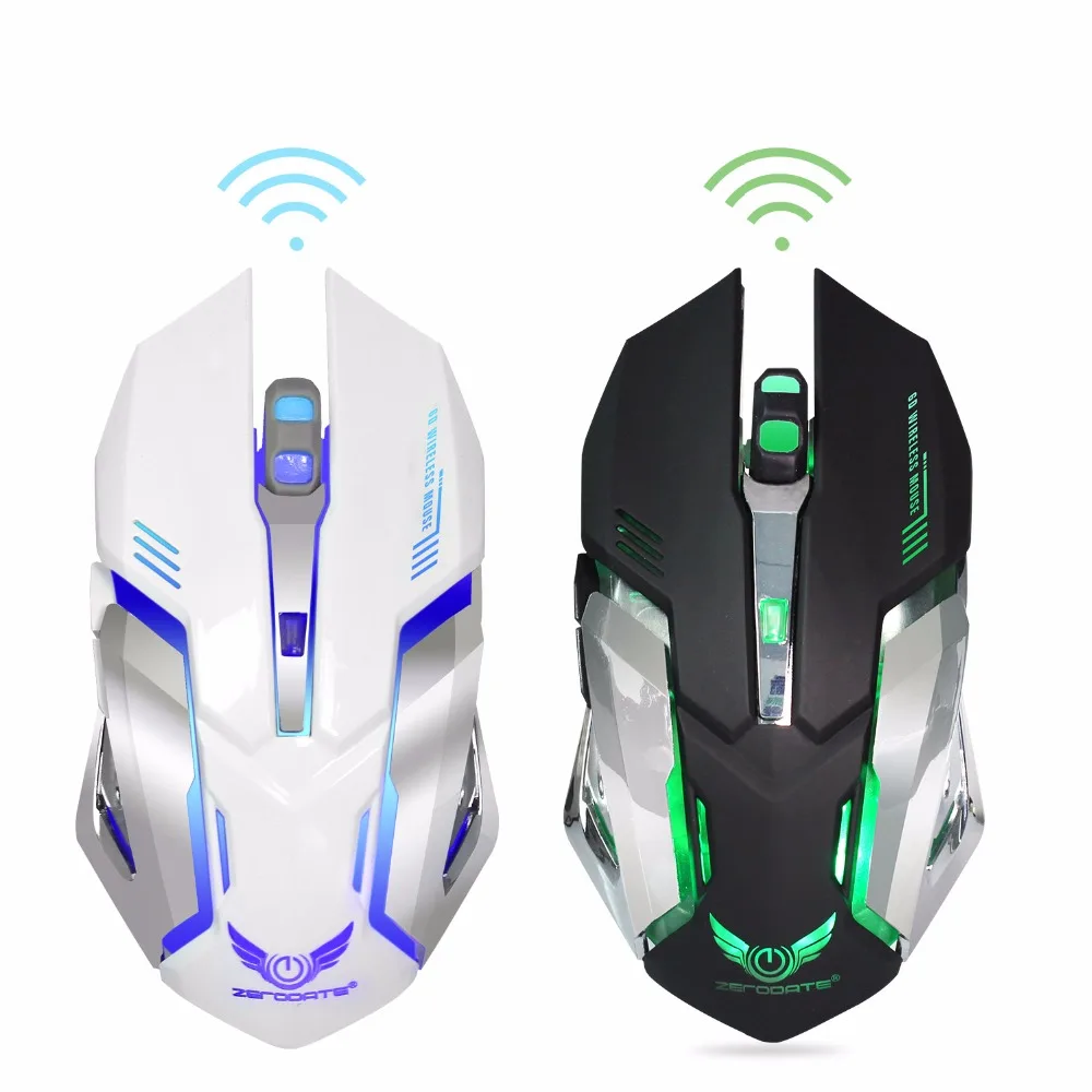 1 Pc Cool 2.4GHz Wireless Built-in Rechargeable 2400DPI Ergonomics Optical Gaming Mouse for Home & Office & Computer