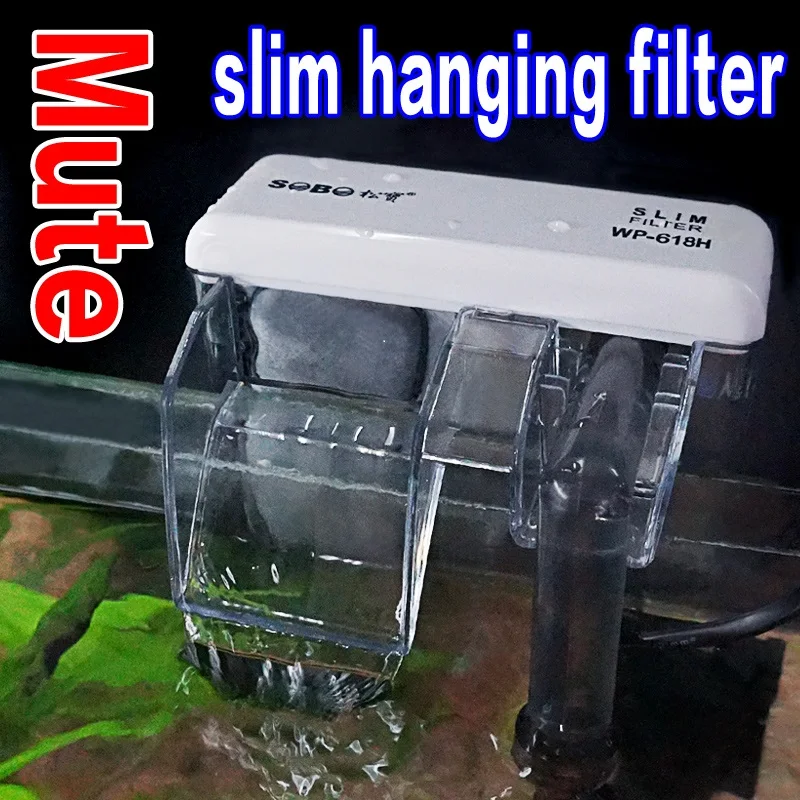 SOBO Fish Tank ультратонкий бесшумный маленький фильтр водопада 3 в 1 настенный