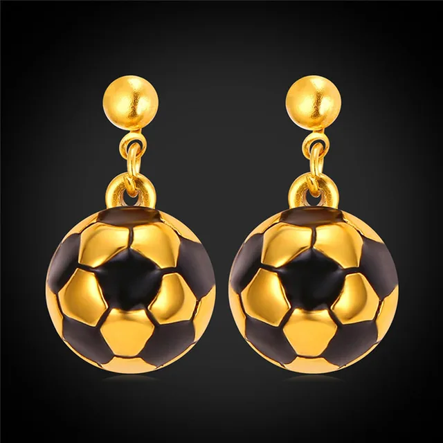 Gold Color Mini Football Soccer Sports Round Stainless Steel Drop