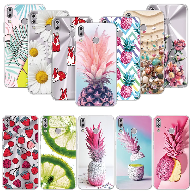 

Pineapple Case For Asus ZenFone 3 4 5 Lite Zoom Laser Selfie Max Pro Plus M1 Go Live L1 Zb601KL ZB501KL ZC554KL TPU Floral Cover