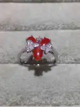 Natural red coral Ring Natural gemstone Ring S925 sterling silver trendy Elegant Butterfly flowers women wedding gift Jewelry