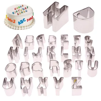 

Kitchen DIY 26 Pcs/Set Cake Cutter Alphabet Letters Shape Mould Fondant Cookie Biscuit Mold#259103