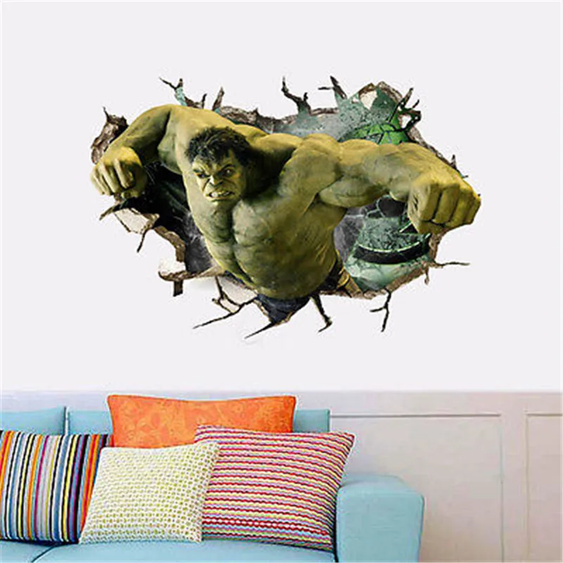 

2018 New Art Hulk Green Giant Avengers Removable PVC Wall Sticker Decor Decal