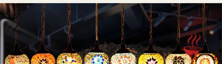 Богемные средиземноморские лампы в турецком стиле для ресторана, бара, спальни, витражные стеклянные подвесные лампы для внутреннего дома, Ретро Декор, лампа в марокканском стиле
