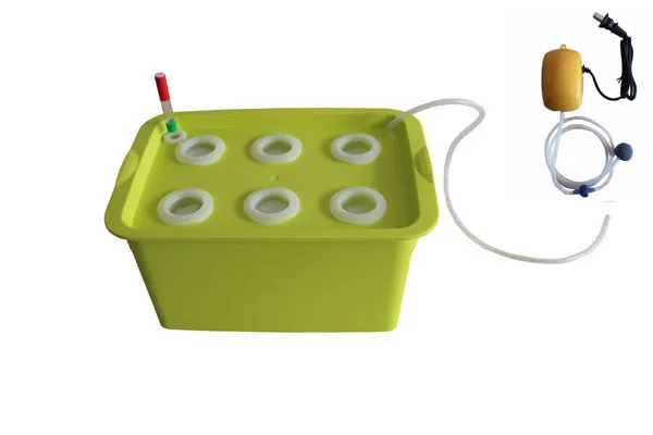 

Home Hydroponics system 6pcs of net cup small size plastic water tank with air pump