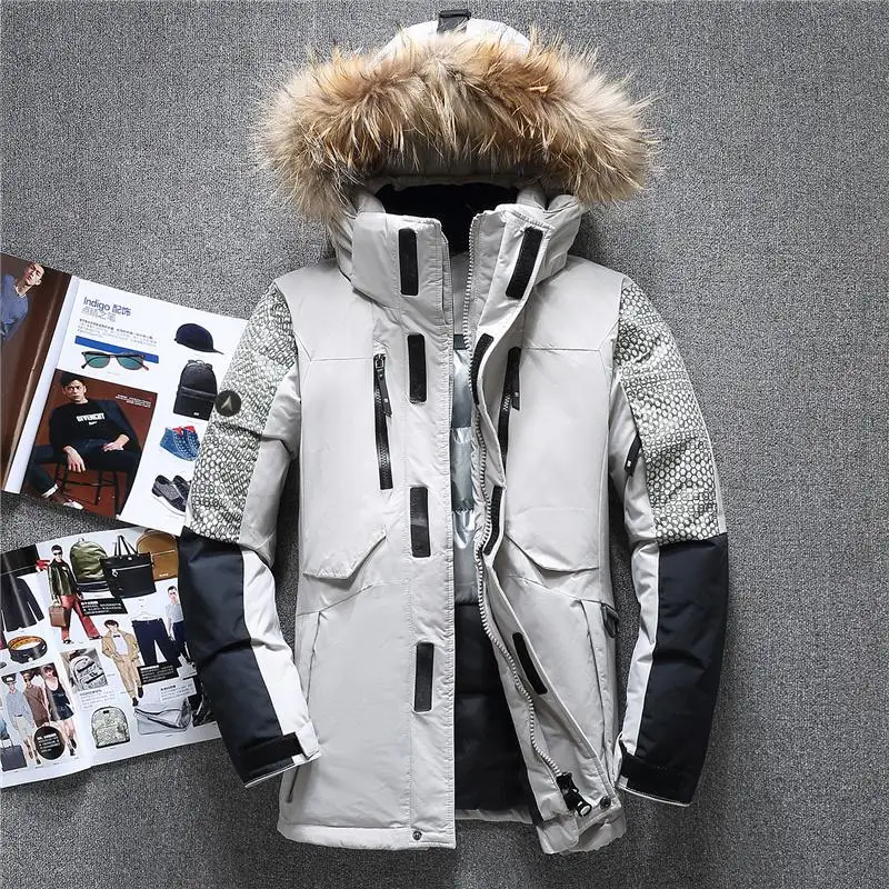 

VSD Winter Jacket 2018 Detached Waterproof 70% White Duck Down Men's Jacket Thick Warm Hooded Coat Collar Parkas Hot Sale VS7505