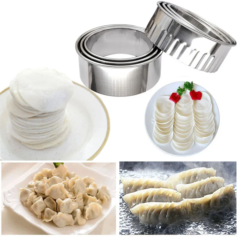 

OLOEY Kitchenware 3pcs/lot Dumpling Maker Mold Pastry Tools Circle Flower Dumplings Cutter Press Bake Kitchen Accessories Gadget