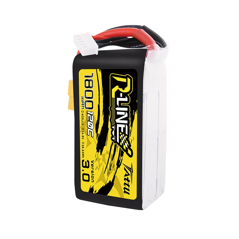 TATTU R-Line версия 3,0 V3 1300/2000/1800 mAh 120C 4S 1550 V Lipo аккумулятор с разъемом XT60 для радиоуправляемого квадрокоптера FPV Racing Drone