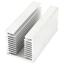 Radiateur U en aluminium argenté, 80x40x40mm