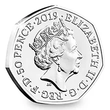 Памятная монета «Юнайтед Киндом» с изображением королевы Англии, 50 пенсов, монета для детей, подарки, Серебристая памятная монета, 1 шт